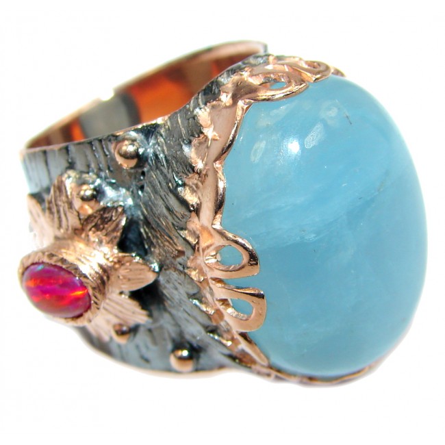Passiom Fruit Natural 40 ct. Aquamarine Gold Plated over Sterling Silver Ring s. 5 3/4