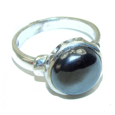 Chic Hemetite .925 Sterling Silver Cocktail Ring s. 8 1/4