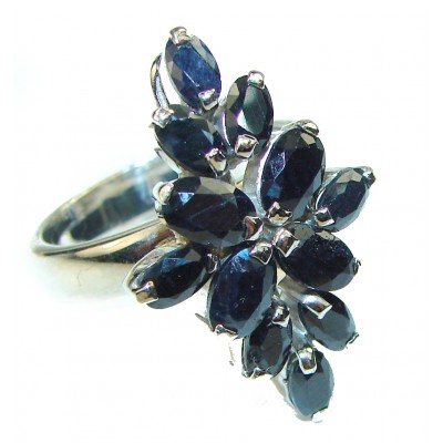 Josephine 16.5 carat authentic Sapphire .925 Sterling Silver Statement Ring size 7 3/4