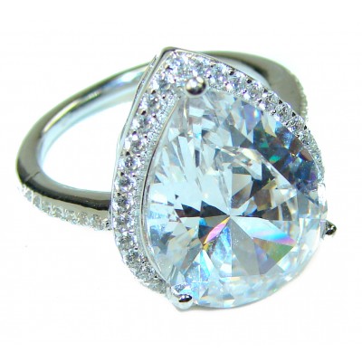 28 carat Exlusive White Topaz .925 Sterling Silver ring size 6
