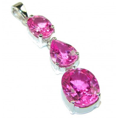 Victorian Style Pink Topaz .925 Sterling Silver Pendant handcrafted Pendant