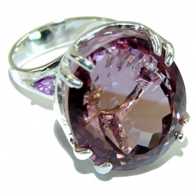 Huge 25.5 carat authentic Ametrine .925 Sterling Silver handcrafted Ring s. 8