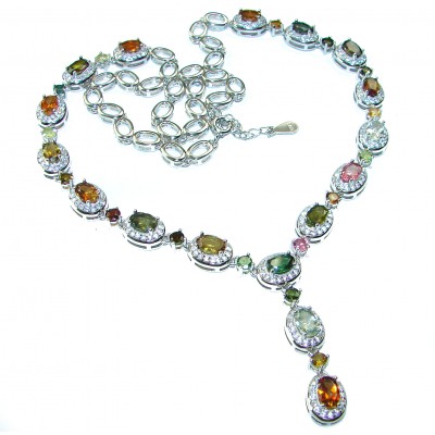 Infinity authentic Brazilian Tourmaline .925 Sterling Silver handcrafted necklace
