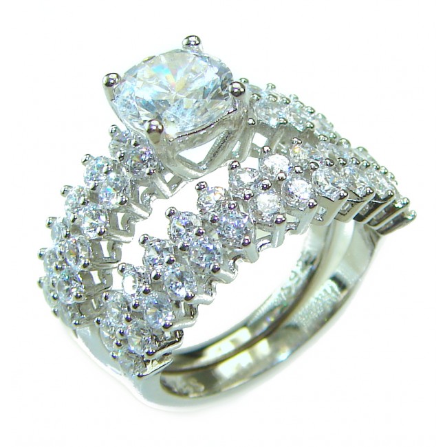 White Topaz .925 Sterling Silver stack up ring size 7