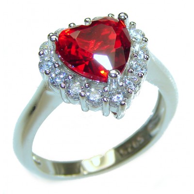 Timeless Treasure Ruby .925 Sterling Silver handmade ring s. 6 1/4