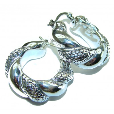 Fancy Hoop .925 Sterling Silver Italy made Earrings