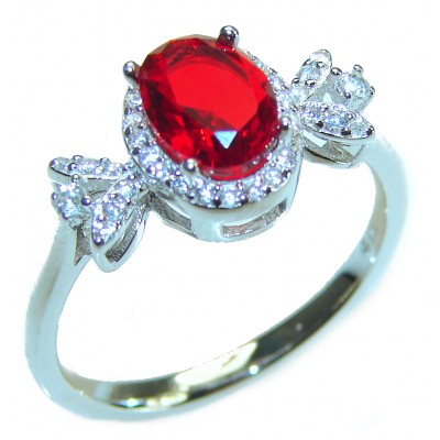 Timeless Treasure Red Topaz .925 Sterling Silver ring s. 8 1/4