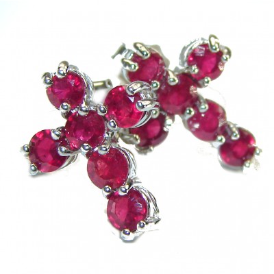 Holy Cross Design authentic Ruby .925 Sterling Silver handcrafted earrings