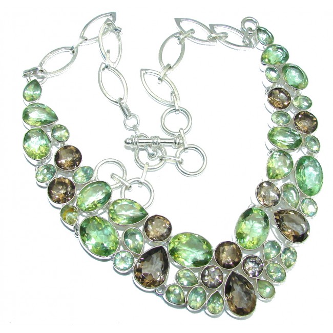 Great Impression created Green Amethyst Sterling Silver necklace