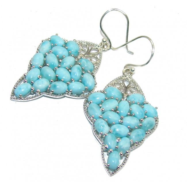 Blue Grapes Vintage Style AAA Blue Larimar Sterling Silver earrings