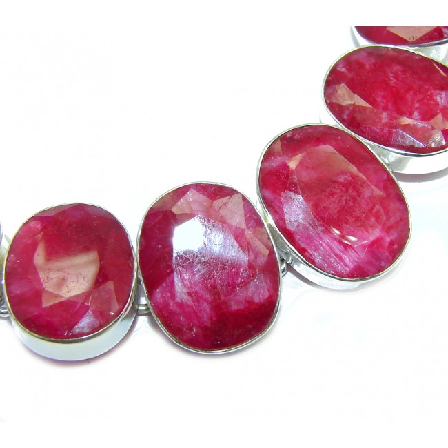 Summer Passion Red Ruby Sterling Silver Bracelet