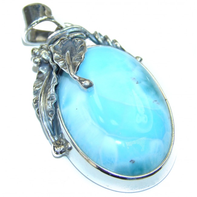 Amazing quality Larimar from Dominican Republic .925 Sterling Silver handmade pendant