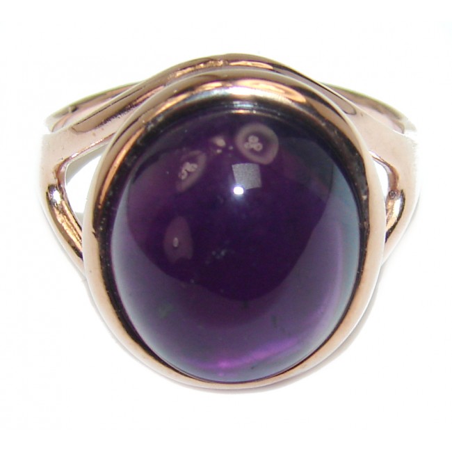 Purple Beauty 10.5 carat Amethyst 18K Rose Gold over .925 Sterling Silver Ring size 8
