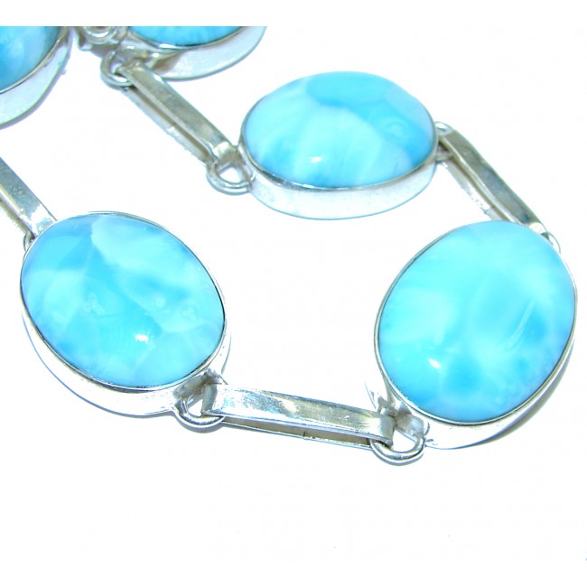One of the kind authentic Larimar .925 Sterling Silver handmade Bracelet
