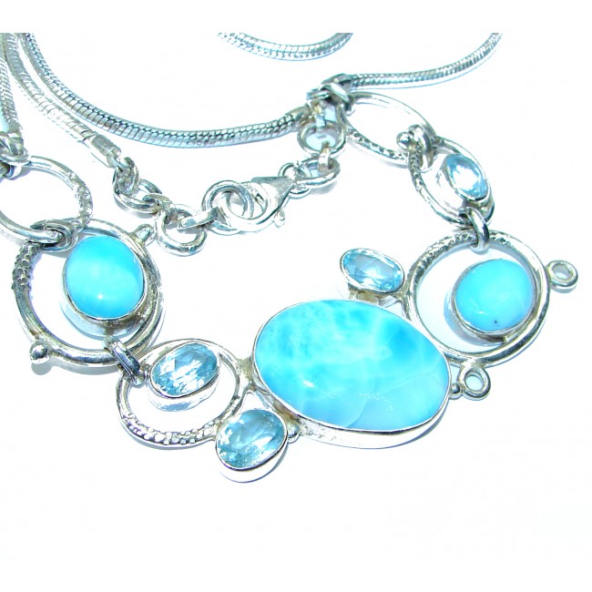 MY Heritage Larimar .925 Sterling Silver handmade necklace