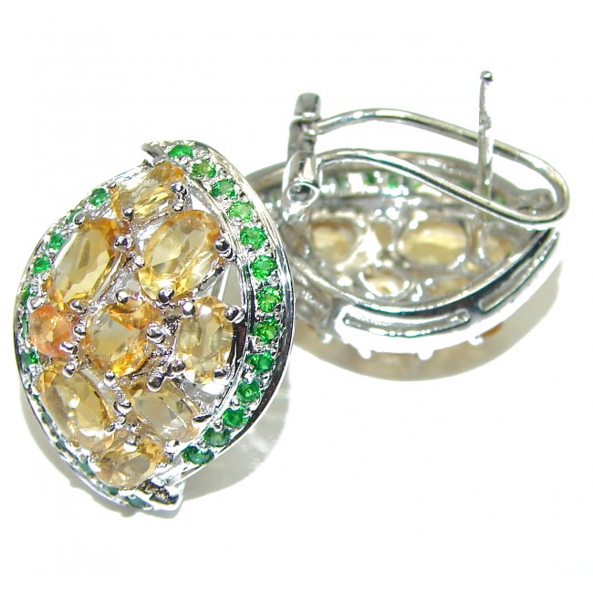 Vintage Style authentic Citrine .925 Sterling Silver handmade Earrings