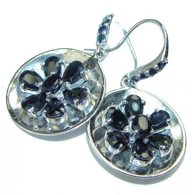 Very Unique Sapphire .925 Sterling Silver handcrafted earrings