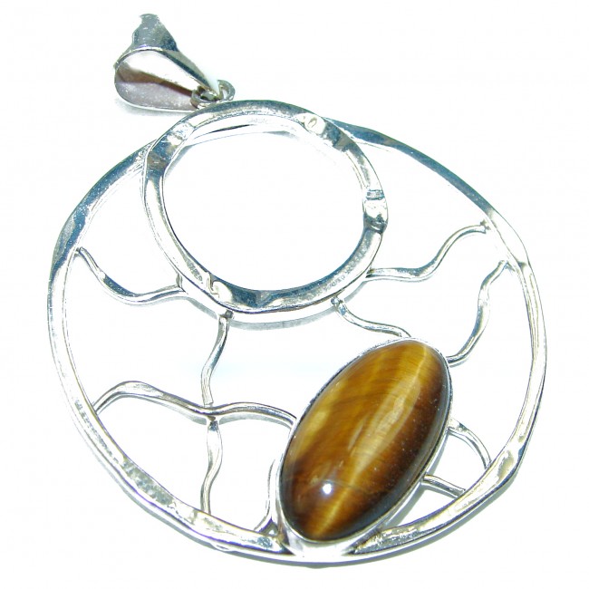 Incredible quality Iron Tigers Eye .925 Sterling Silver handmade Pendant