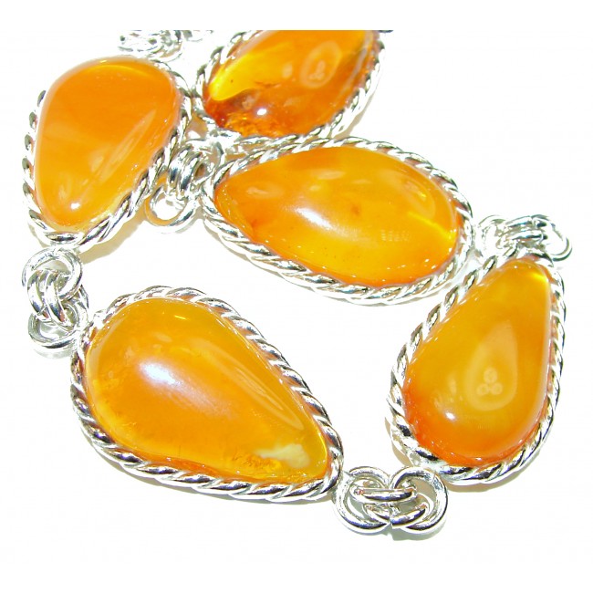 Beautiful Baltic Amber .925 Sterling Silver handcrafted Bracelet