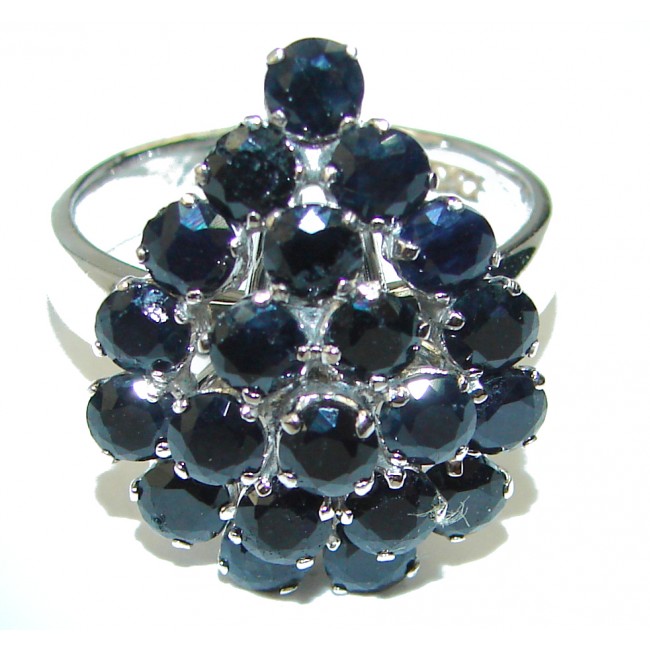 Incredible Beauty authentic Sapphire .925 Sterling Silver Ring size 7 1/2
