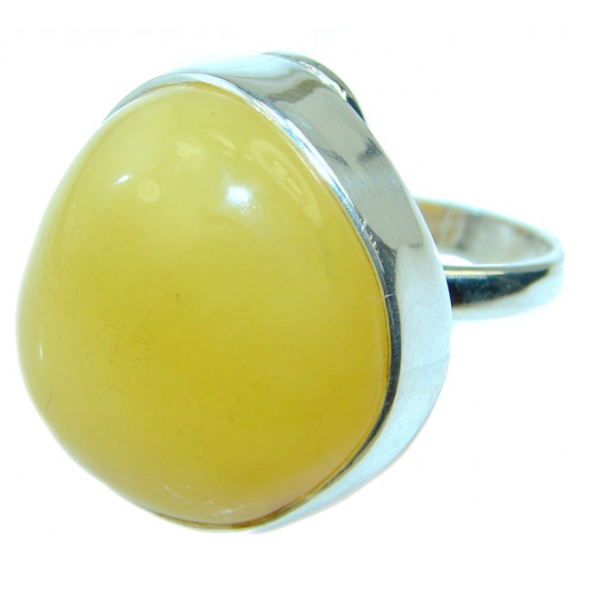 Authentic Baltic Amber .925 Sterling Silver handcrafted ring; s. 7