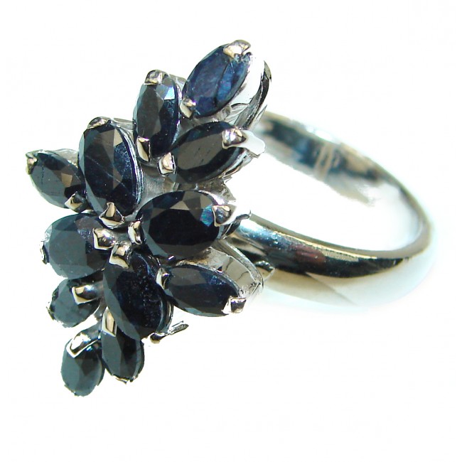 Josephine 16.5 carat authentic Sapphire .925 Sterling Silver Statement Ring size 7 3/4