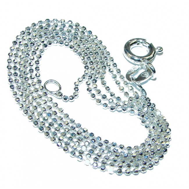 Beads Diamond cut Sterling Silver Chain 20'' long, 1 mm wide