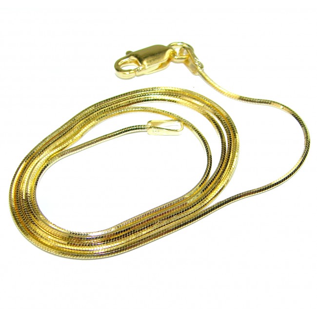 8 Sided Snake yellow Gold over .925 Sterling Silver Chain 18'' long, 1.5 mm wide
