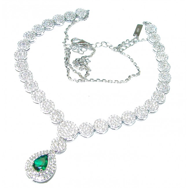 Timless Treasure Emerald .925 Sterling Silver handcrafted necklace