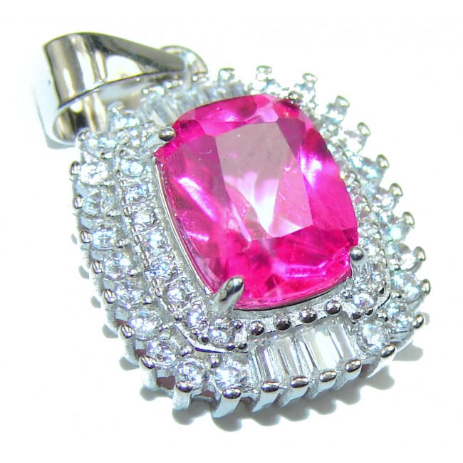 Princess Charm Pink Topaz .925 Sterling Silver handcrafted Pendant