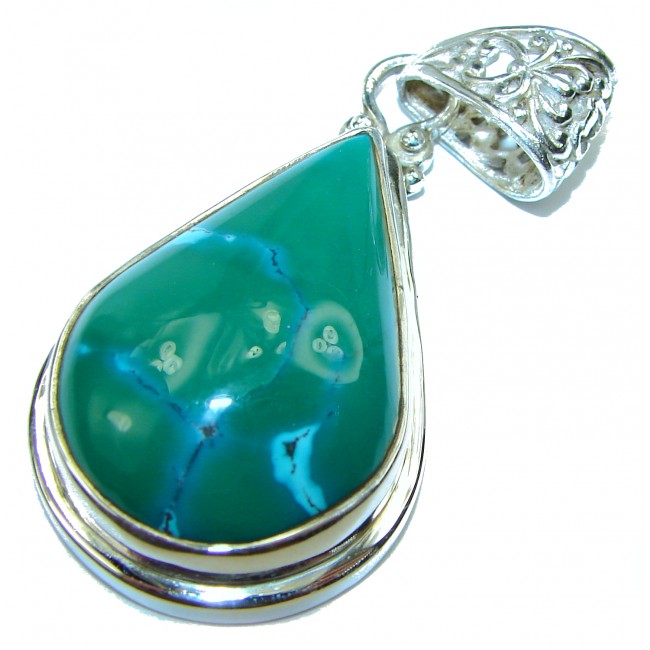 Arizona Dream natural Big Turquoise .925 Sterling Silver handmade pendant