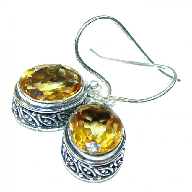 Milano Citrine .925 Sterling Silver handmade earrings