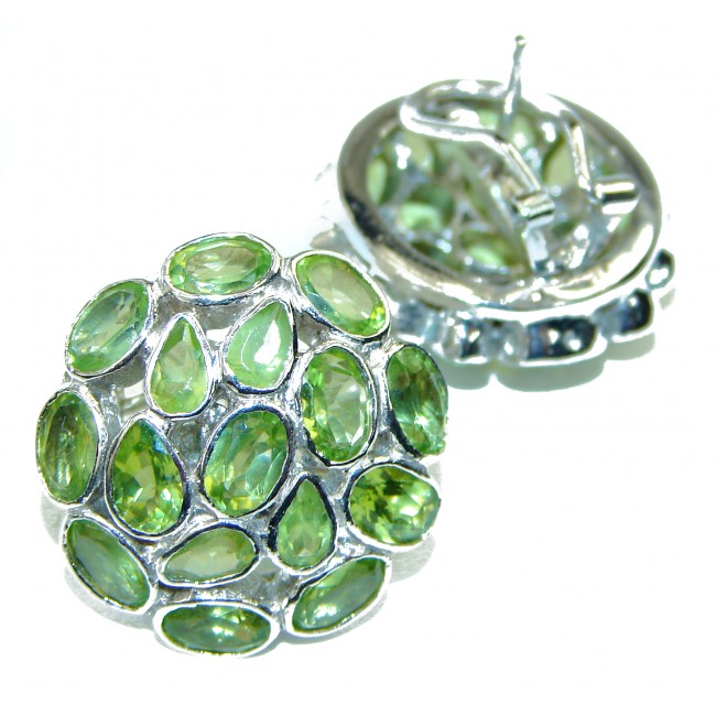 Pure Perfection Large authentic Peridot .925 Sterling Silver earrings