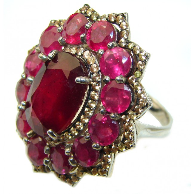 Exceptional Quality Authentic Ruby yellow Sapphire .925 Sterling Silver handcrafted Ring size 8