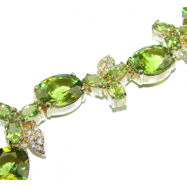 Green Royalty Green Topaz .925 Sterling Silver handcrafted Bracelet