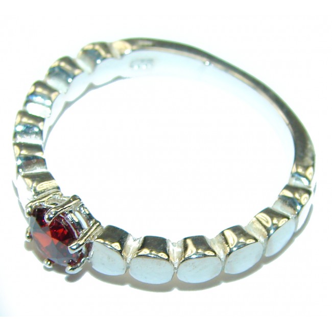 Timeless Treasure Red Topaz .925 Sterling Silver handmade ring s. 9 1/4