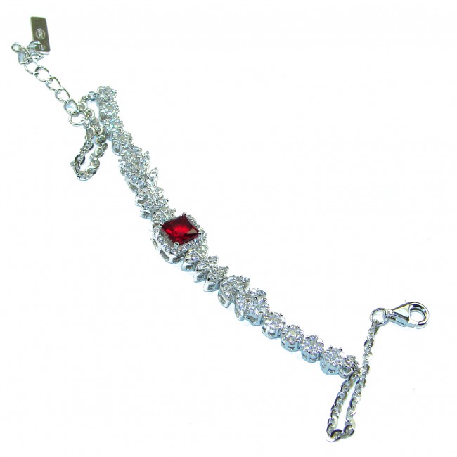 Timeless Treasure Red Topaz .925 Sterling Silver handcrafted Bracelet