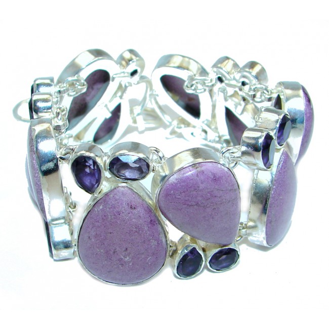 Lavender Beauty created Purple Sugalite & Amethyst Sterling Silver Bracelet