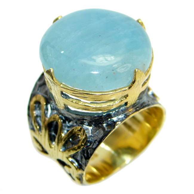 Passiom Fruit Natural 8 ct. Aquamarine Gold Plated over Sterling Silver Ring s. 6