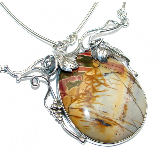 Beautiful Red Creek Jasper Sterling Silver handmade Necklace