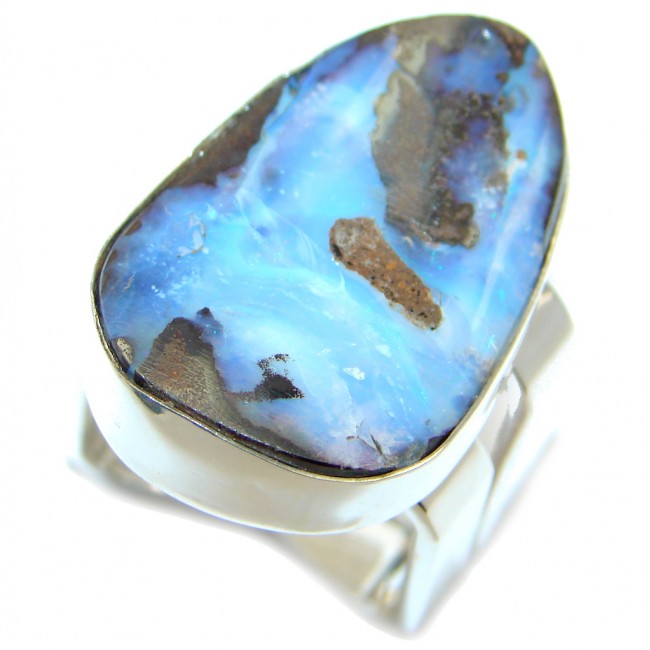 Classic Beauty Boulder Opal Sterling Silver ring s. 7