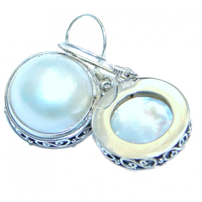 Fresh Water Pearl Ruby Sterling Silver earrings