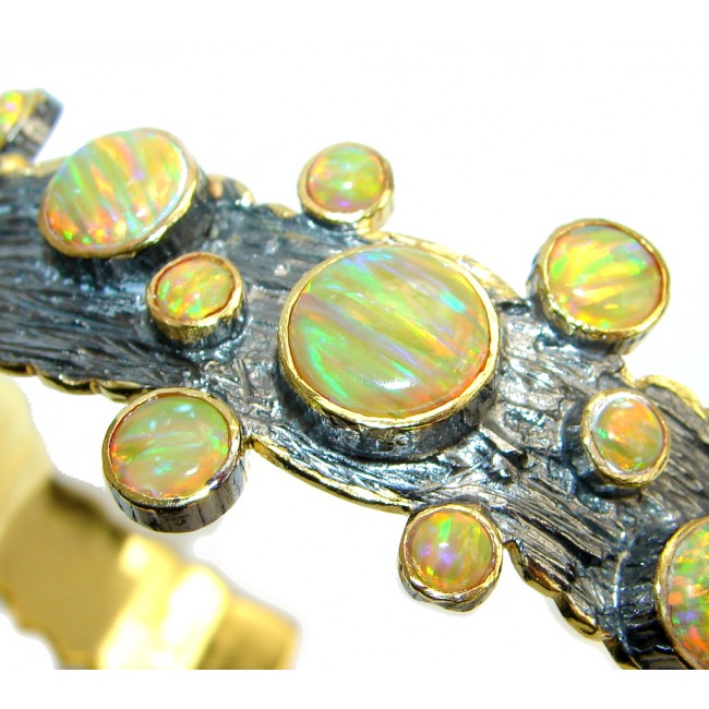 Outstanding Quality Japanese Opal Handcrafted Sterling Silver Bracelet / Cuff