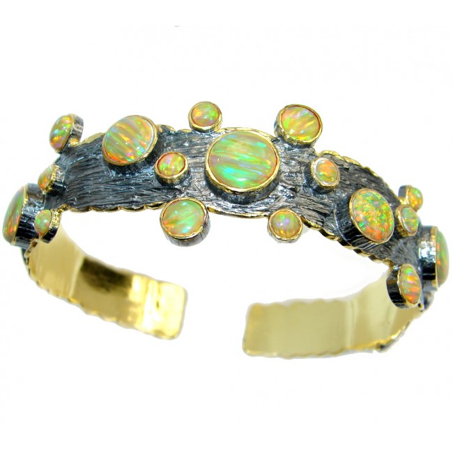 Outstanding Quality Japanese Opal Handcrafted Sterling Silver Bracelet / Cuff