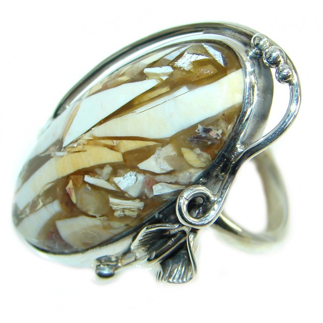 Fine Art Australian Mookaite Sterling Silver handmade Ring size 7 adjustable