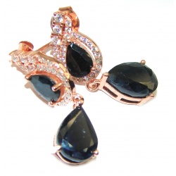 Just Perfect Black Onyx rose Gold over .925 Sterling Silver earrings