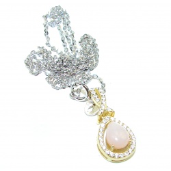 Pink Opal Topaz 14K Gold over .925 Sterling Silver handmade Necklace