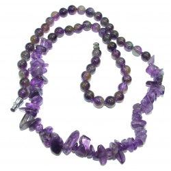 Purple Charm authentic Amethyst .925 Sterling Silver handcrafted necklace