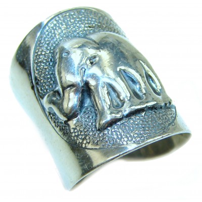 Lucky Elephant Large Bali made .925 Sterling Silver handcrafted Ring s. 7