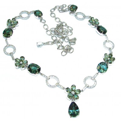 30 inches long Demantoid Garnet .925 Sterling Silver handcrafted Necklace